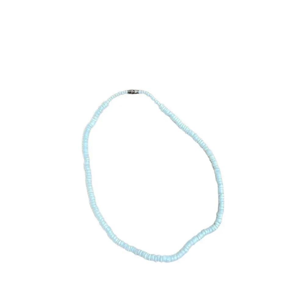 Y2K Vintage Puka Shell Necklace White Unisex 18”